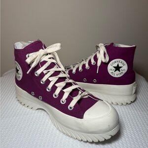 Converse Run Star Hike High Top Sneakers — Purple / White Unisex